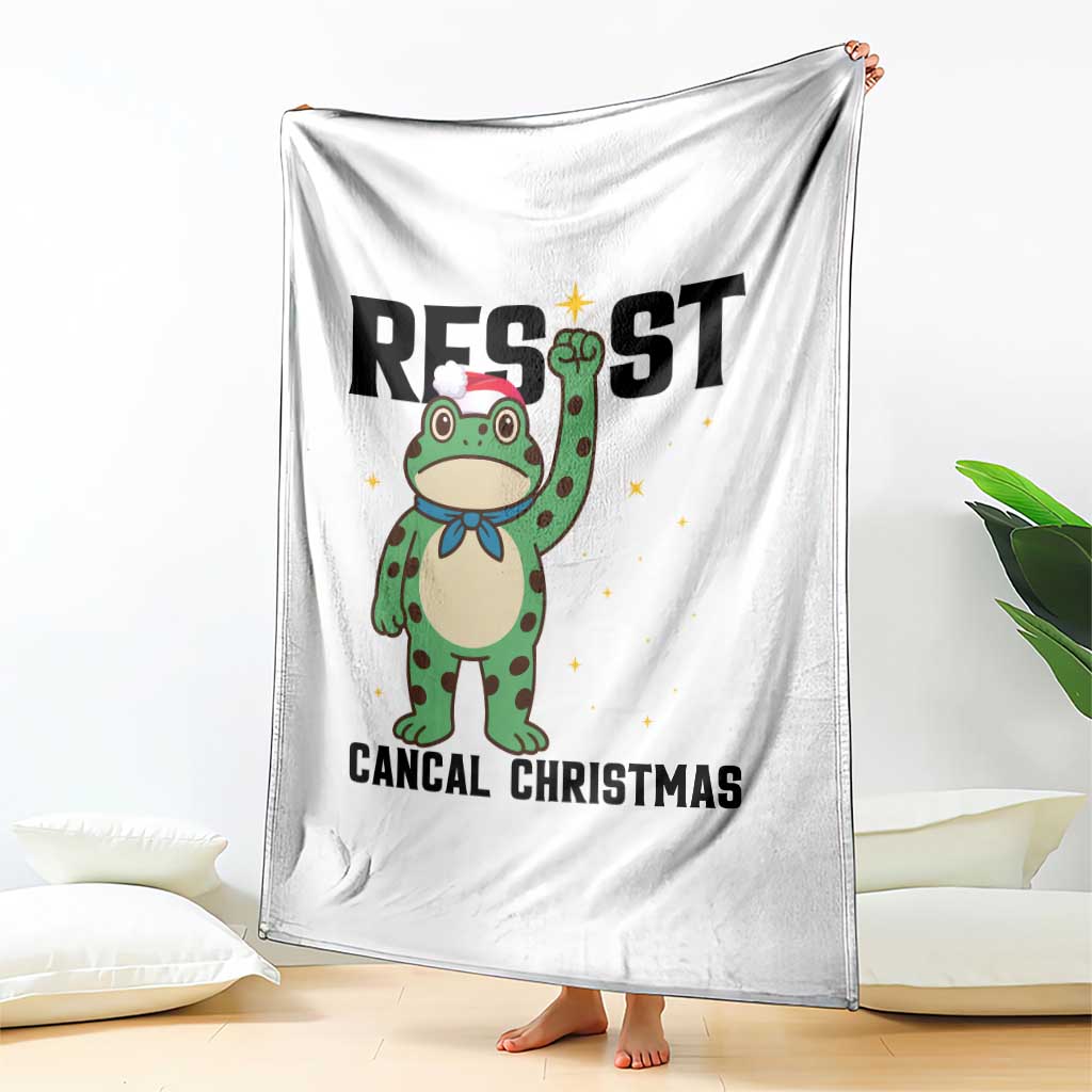 Resist Frog Throw Blanket Funny Portland Protest ICE Activist Meme TS14 Print Your Wear