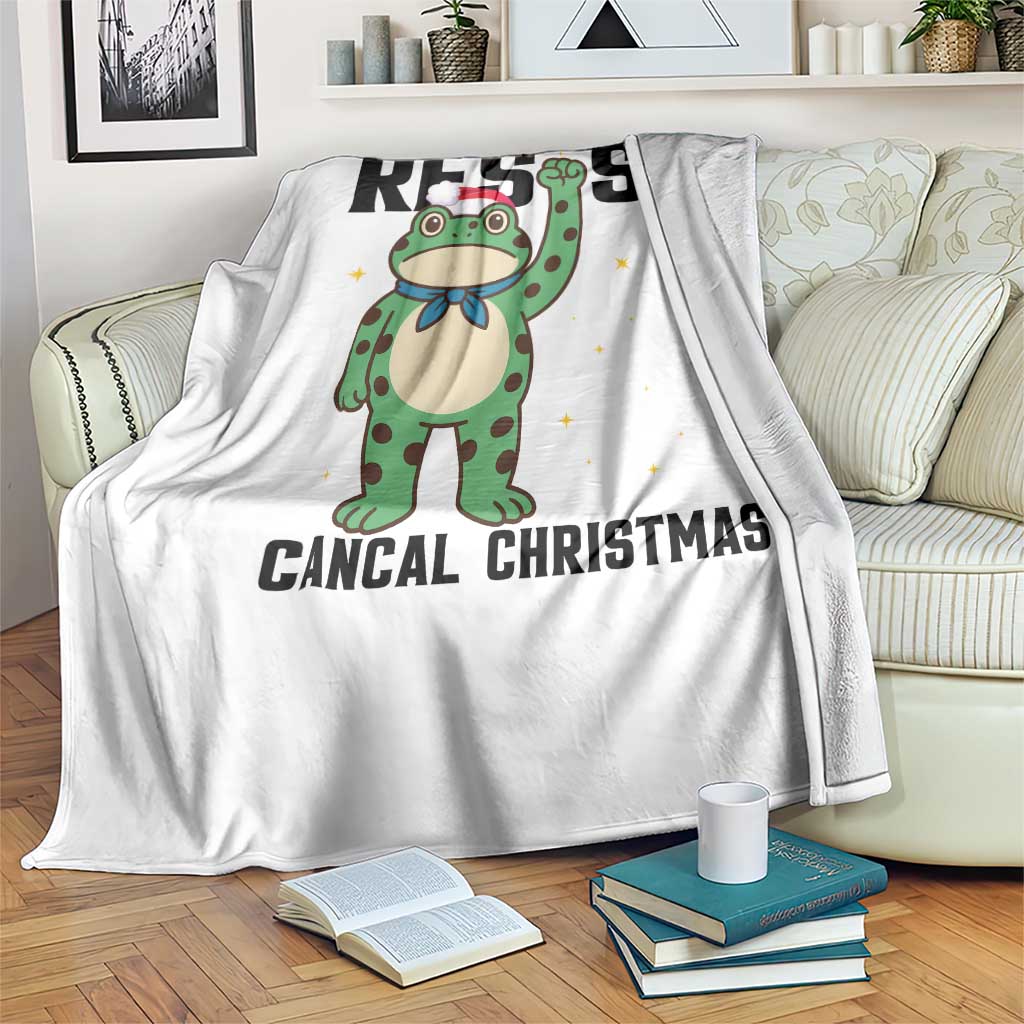Resist Frog Throw Blanket Funny Portland Protest ICE Activist Meme TS14 Print Your Wear