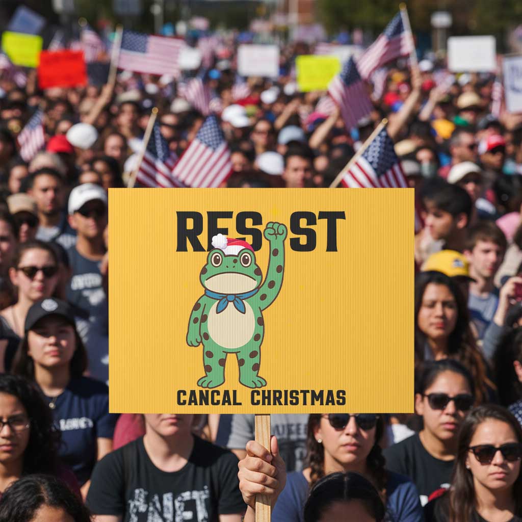 Resist Frog Protest Sign Funny Portland Protest ICE Activist Meme TS14 Horizontal 18