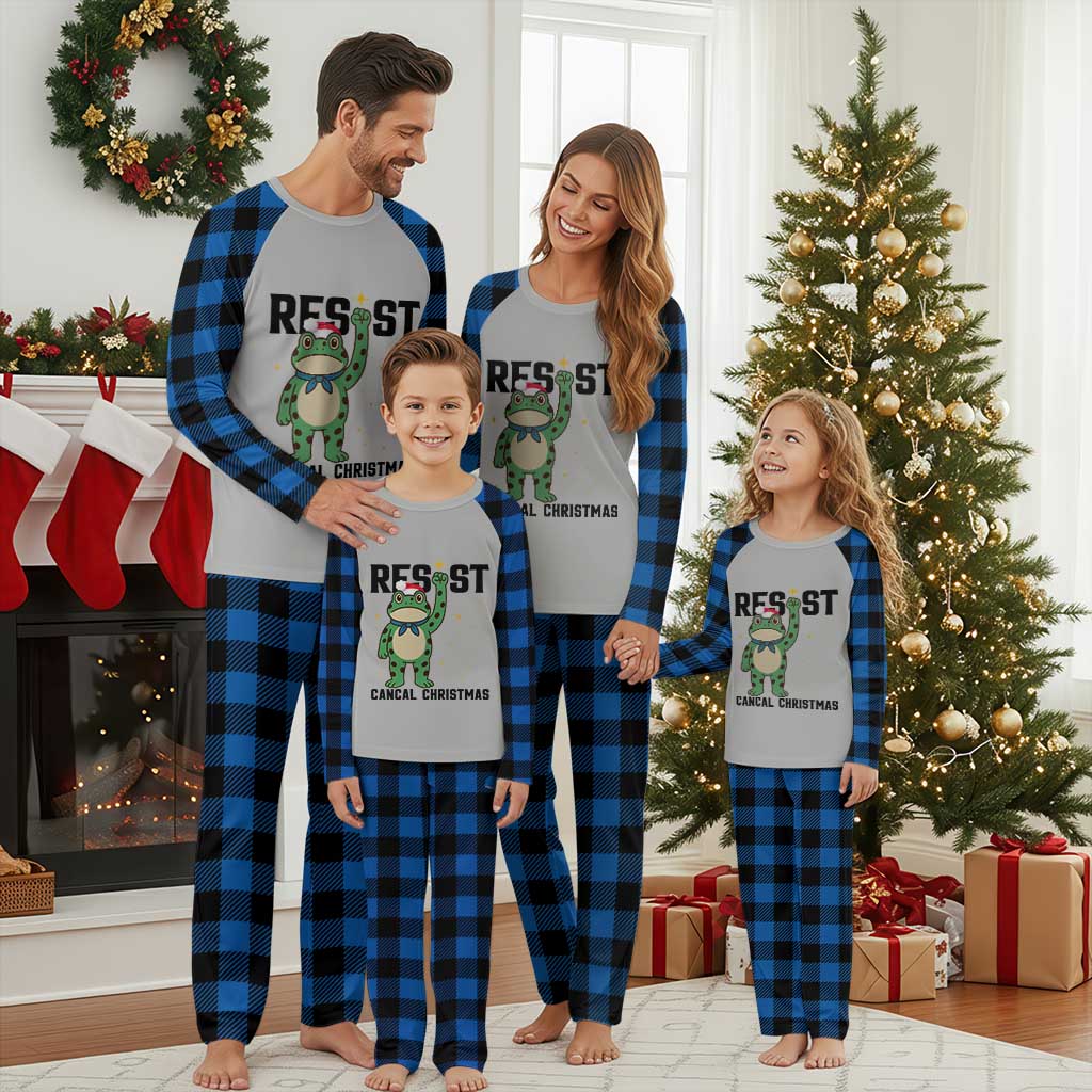 Resist Frog Plaid Pajama Set Funny Portland Protest ICE Activist Meme TS14 Blue Plaid Print Your Wear