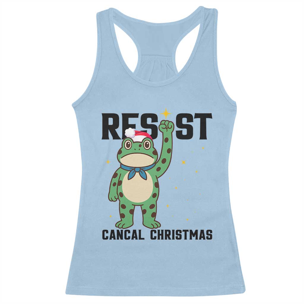 Resist Frog Racerback Tank Top Funny Portland Protest ICE Activist Meme TS14 Light Blue Print Your Wear