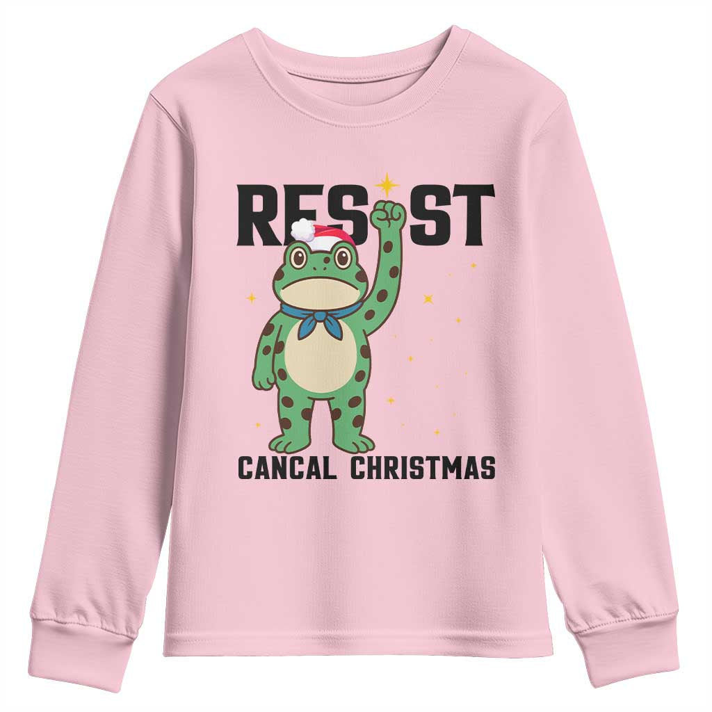 Resist Frog Youth Sweatshirt Funny Portland Protest ICE Activist Meme TS14 Light Pink Print Your Wear