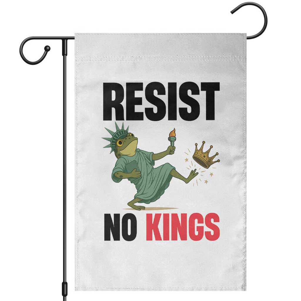 Resist Frog Garden Flag No Kings In America Political 2025 TS14 White Print Your Wear