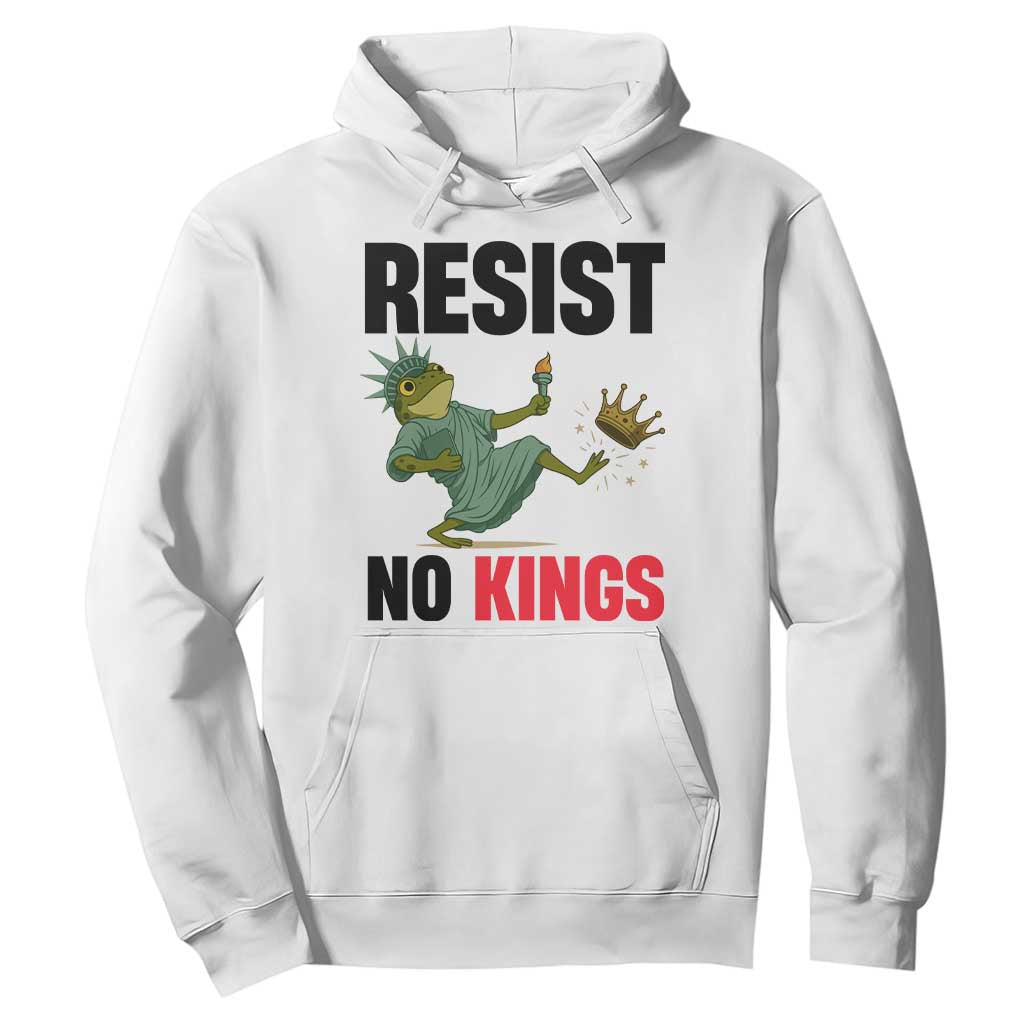 Resist Frog Hoodie No Kings In America Political 2025 TS14 White Print Your Wear