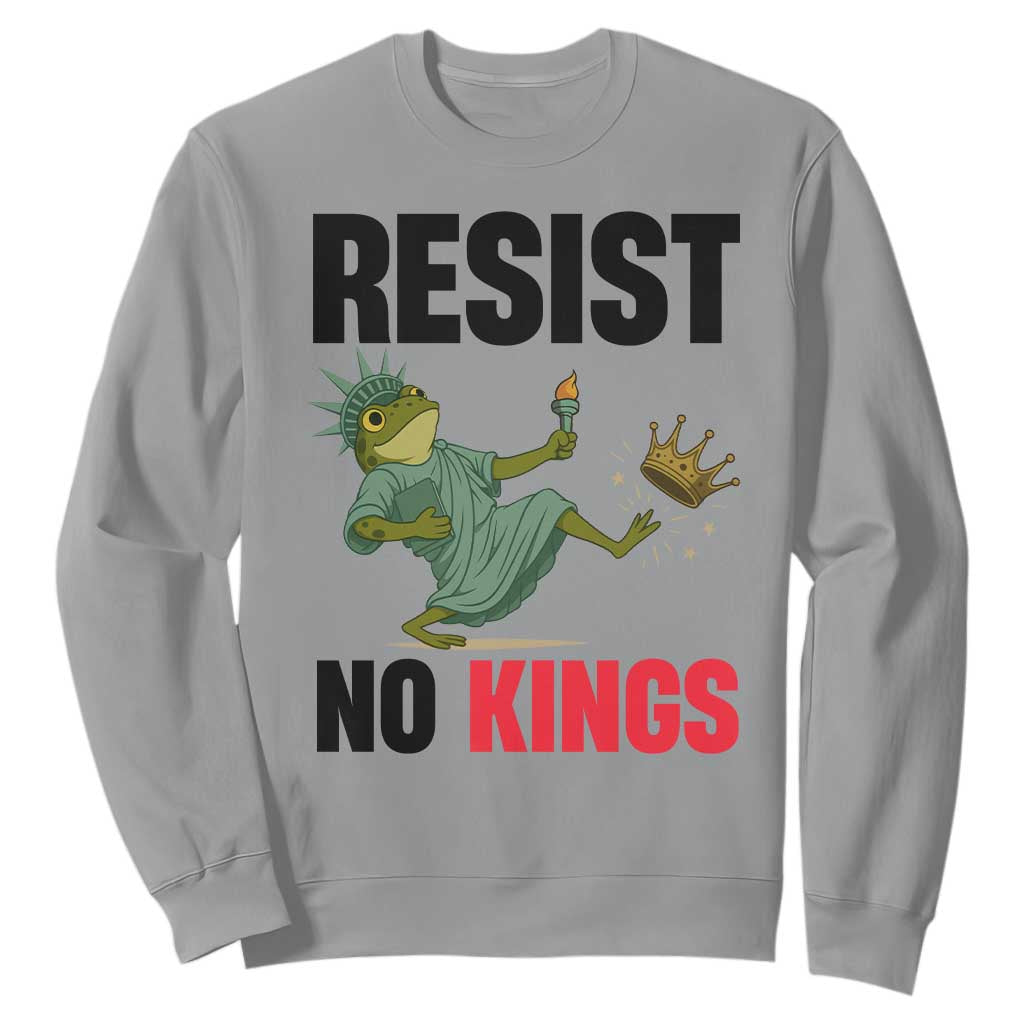 Resist Frog Sweatshirt No Kings In America Political 2025 TS14 Sport Gray Print Your Wear