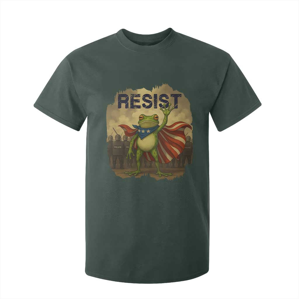 Resist Frog Christian Christmas T Shirt For Kid Funny Polittical 2025 Meme TS14 Dark Forest Green Print Your Wear