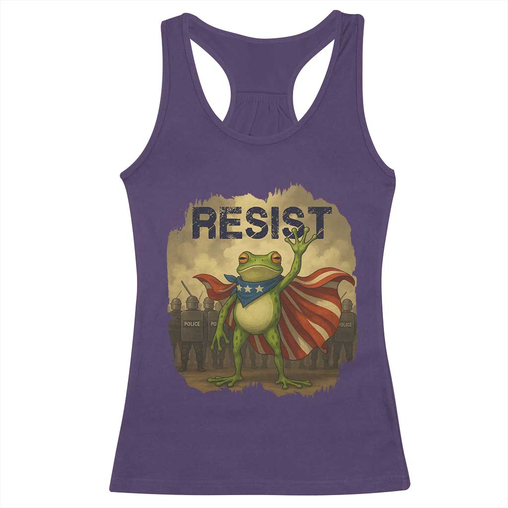 Resist Frog Christian Christmas Racerback Tank Top Funny Polittical 2025 Meme TS14 Purple Print Your Wear