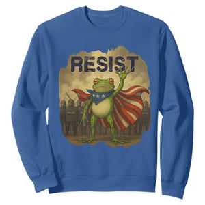 Resist Frog Christian Christmas Sweatshirt Funny Polittical 2025 Meme TS14 Royal Blue Print Your Wear