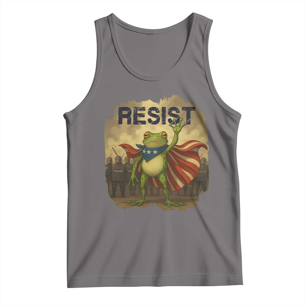 Resist Frog Christian Christmas Tank Top Funny Polittical 2025 Meme TS14 Deep Heather Print Your Wear