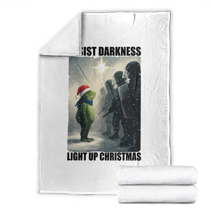 Frogs Resist Christmas Throw Blanket Funny Portland Protest ICE Activist Meme TS14 White Print Your Wear