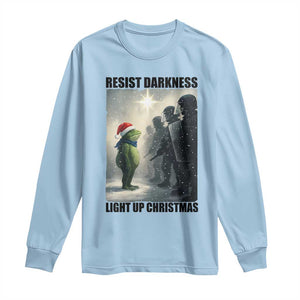 Frogs Resist Christmas Long Sleeve Shirt Funny Portland Protest ICE Activist Meme TS14 Light Blue Print Your Wear