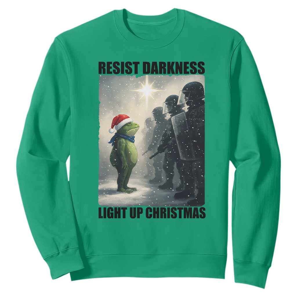 Frogs Resist Christmas Sweatshirt Funny Portland Protest ICE Activist Meme TS14 Irish Green Print Your Wear