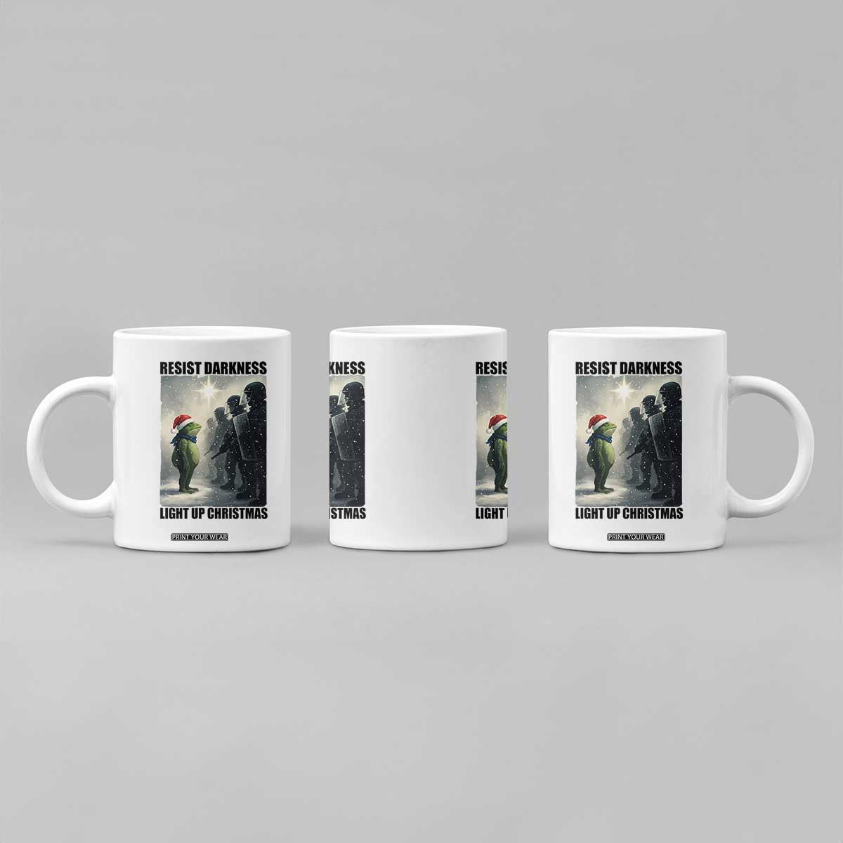 Frogs Resist Christmas Coffee Mug Funny Portland Protest ICE Activist Meme TS14 Print Your Wear