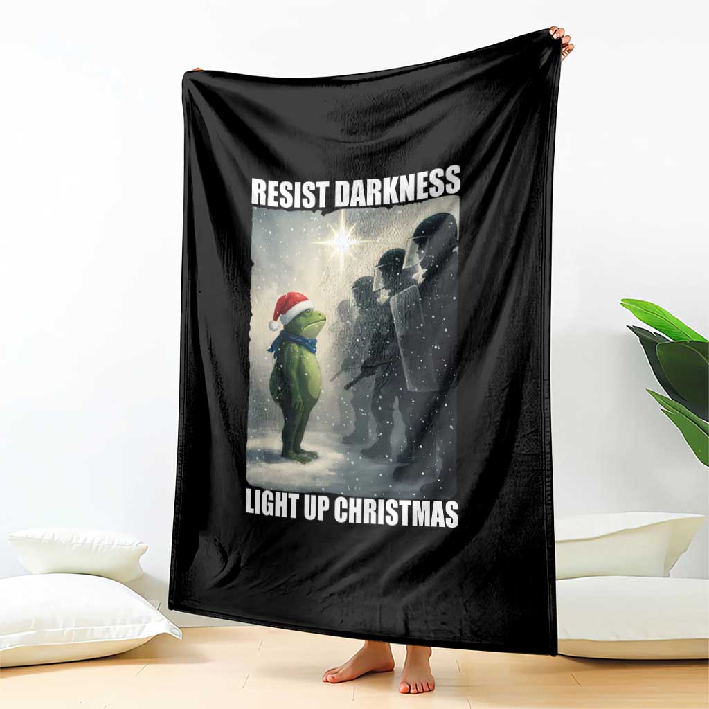 Resist Frog Christmas Throw Blanket Funny Portland Protest ICE Activist Meme TS14 Print Your Wear