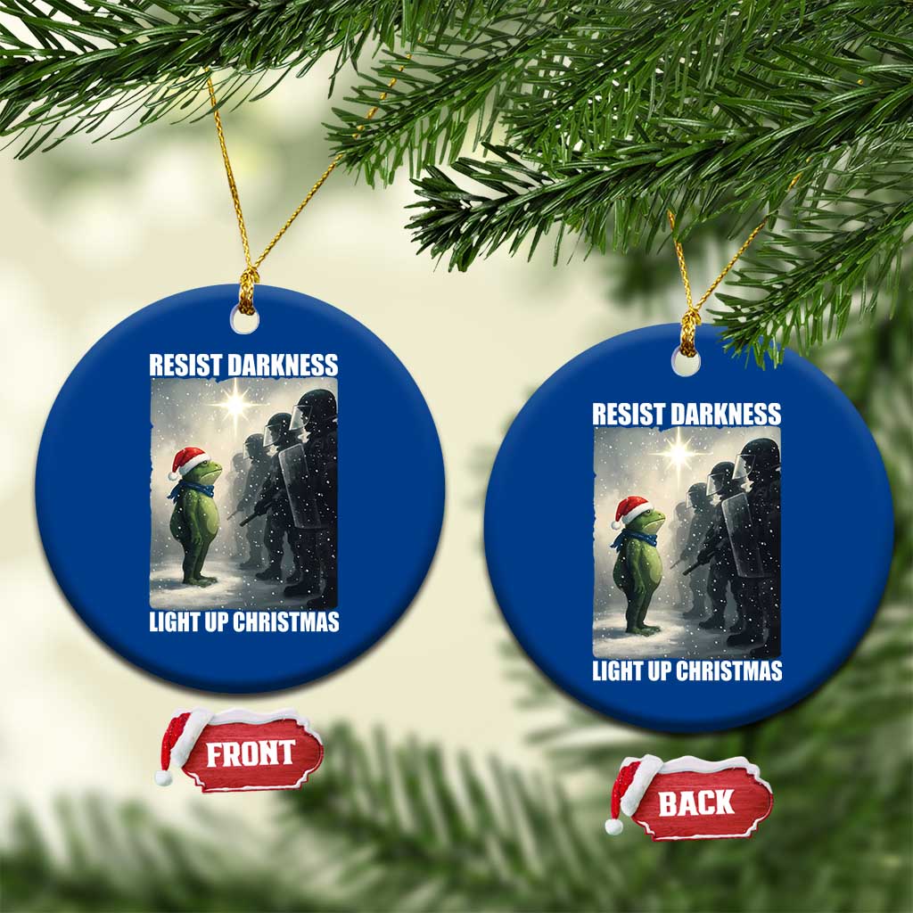 Resist Frog Xmas Ceramic Ornament Funny Portland Protest ICE Activist Meme TS14 1pc Blue Print Your Wear