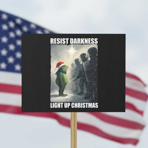 Resist Frog Christmas Protest Sign Funny Portland Protest ICE Activist Meme TS14 Horizontal 18" × 24" Black Print Your Wear