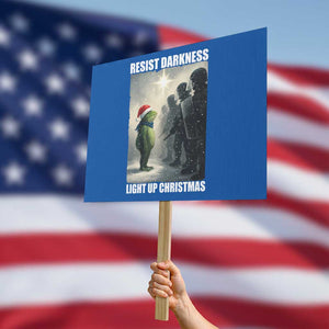 Resist Frog Christmas Protest Sign Funny Portland Protest ICE Activist Meme TS14 Horizontal 18" × 24" Blue Print Your Wear