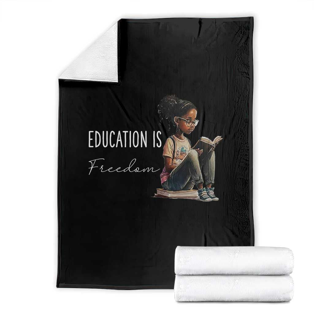 Education Freedom Throw Blanket Black Teacher Books TS14 Black Print Your Wear