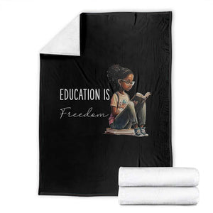 Education Freedom Throw Blanket Black Teacher Books TS14 Black Print Your Wear