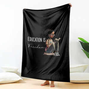 Education Freedom Throw Blanket Black Teacher Books TS14 Print Your Wear