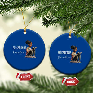 Education Freedom Ceramic Ornament Black Teacher Books TS14 1pc Blue Print Your Wear