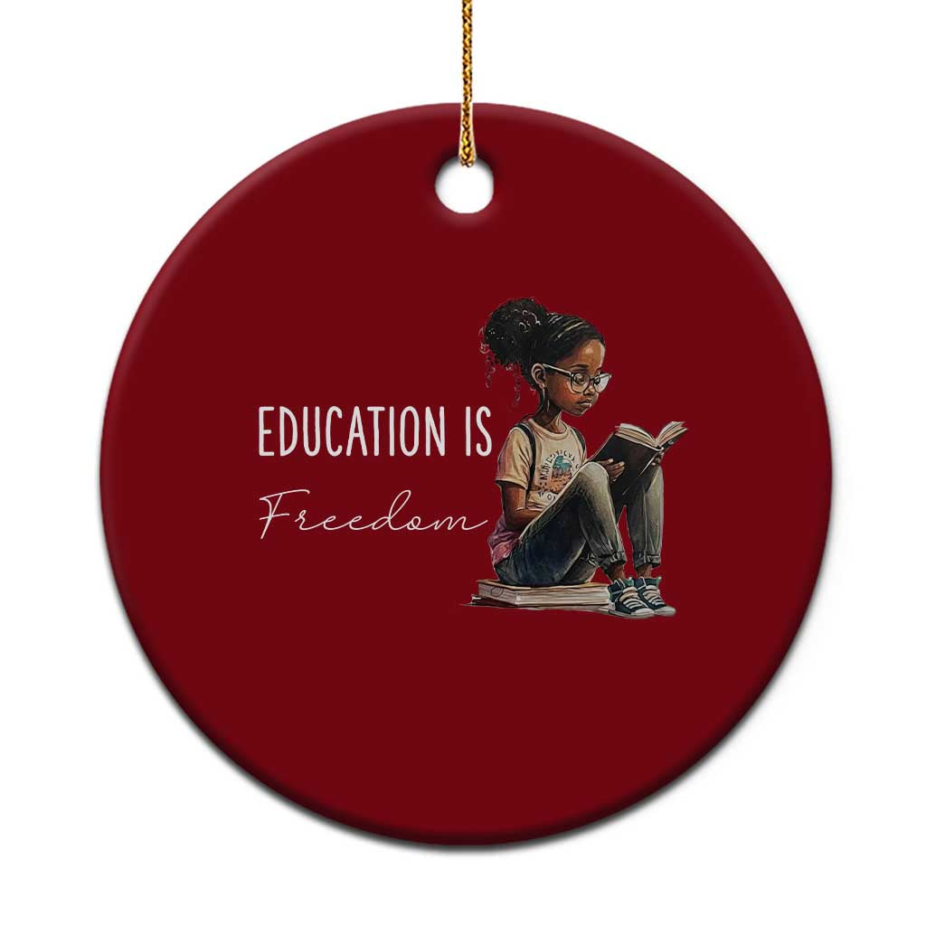 Education Freedom Ceramic Ornament Black Teacher Books TS14 1pc Red Print Your Wear