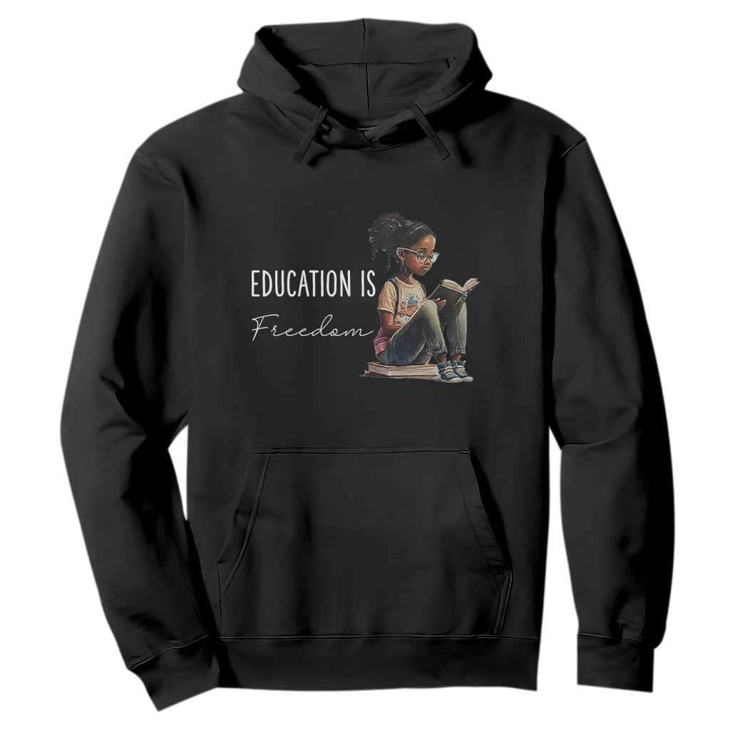 Education Freedom Hoodie Black Teacher Books TS14 Black Print Your Wear