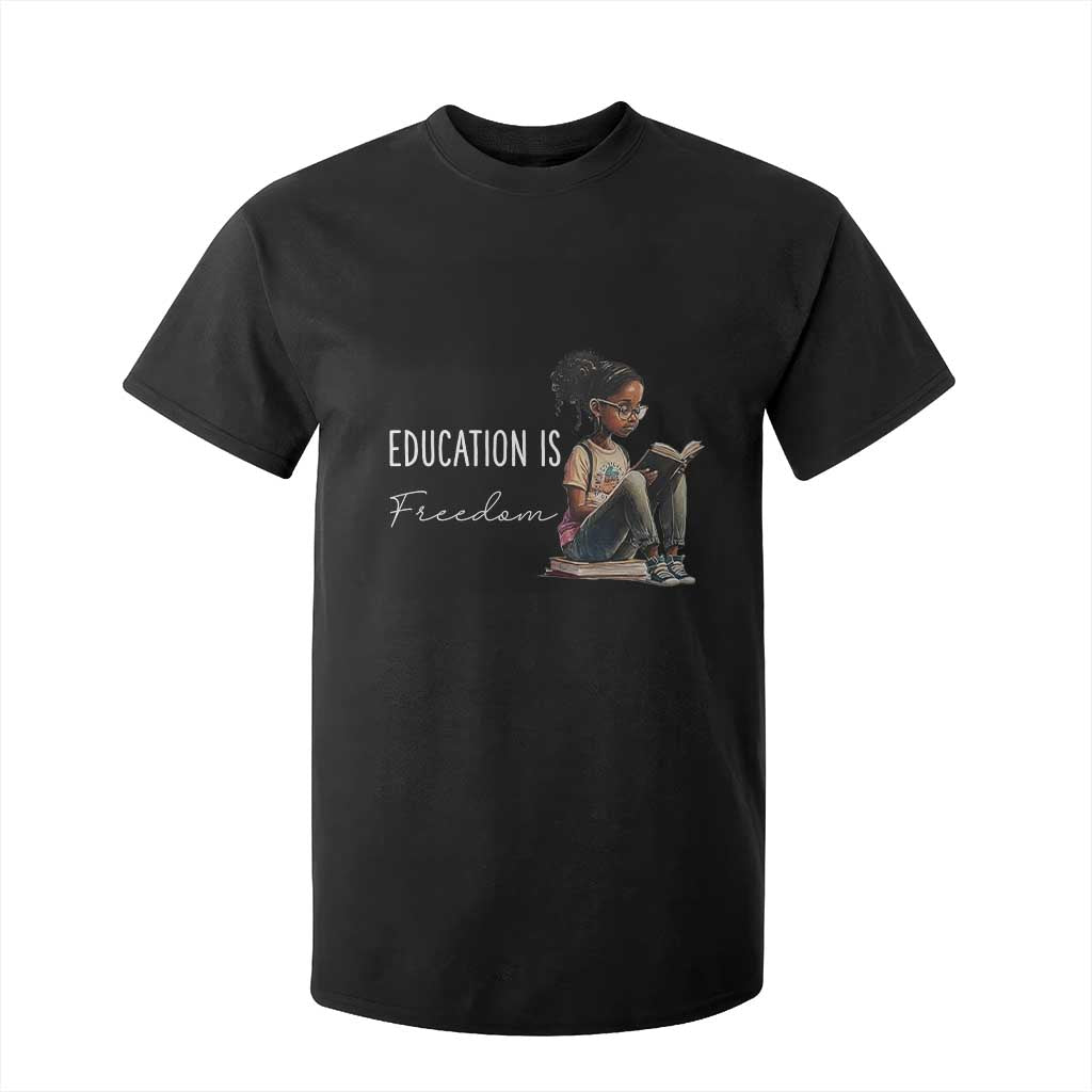 Education Freedom T Shirt For Kid Black Teacher Books TS14 Black Print Your Wear