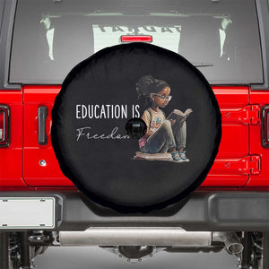 Education Freedom Spare Tire Cover Black Teacher Books TS14 Black Print Your Wear
