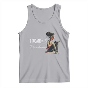 Education Freedom Tank Top Black Teacher Books TS14 Athletic Heather Print Your Wear