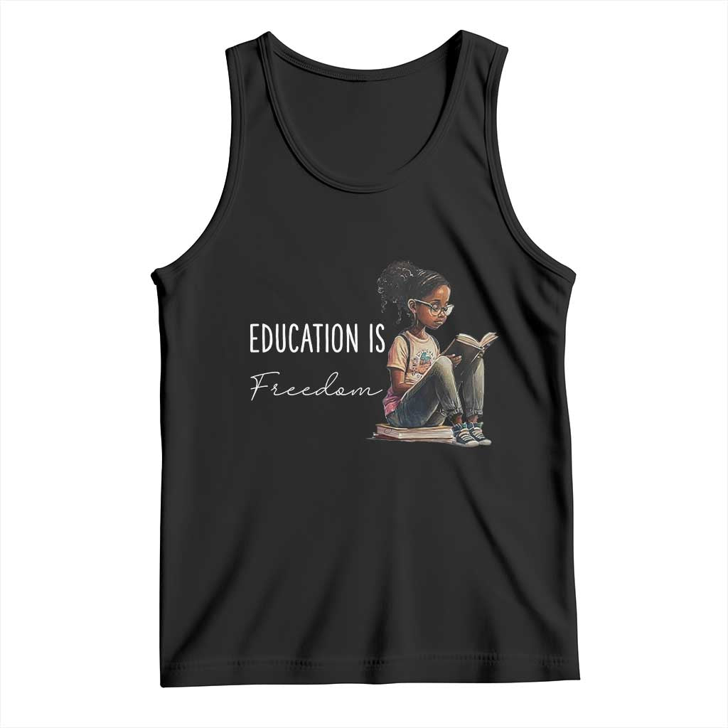 Education Freedom Tank Top Black Teacher Books TS14 Black Print Your Wear