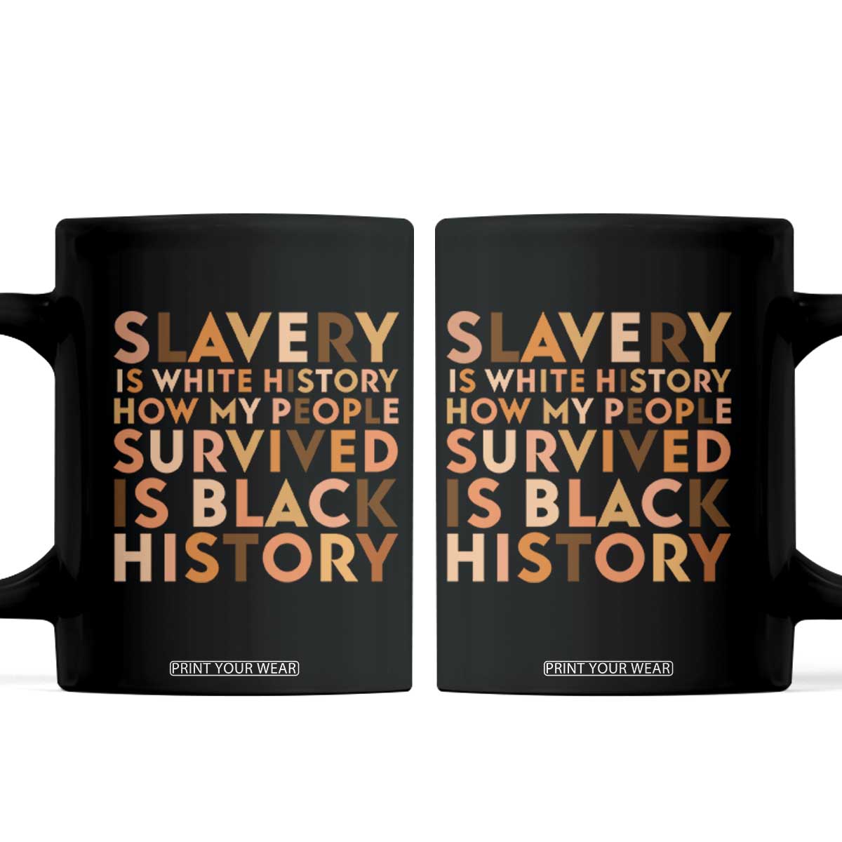 Black History Melanin Coffee Mug Slavery Is White History How My People Survived Is Black History TS14 Black Print Your Wear