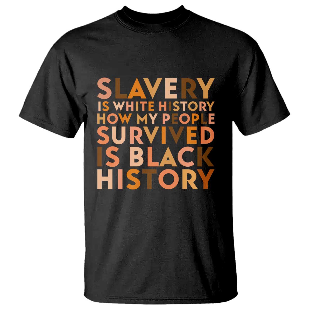 Black History Melanin T Shirt Slavery Is White History How My People Survived Is Black History TS14 Black Print Your Wear
