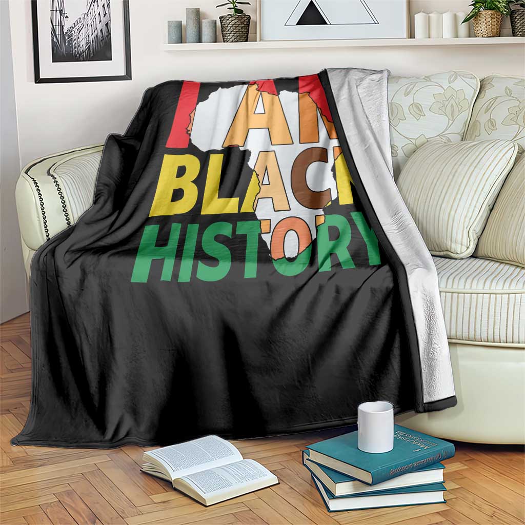 Black History Month African American Throw Blanket I Am Black History TS14 Print Your Wear