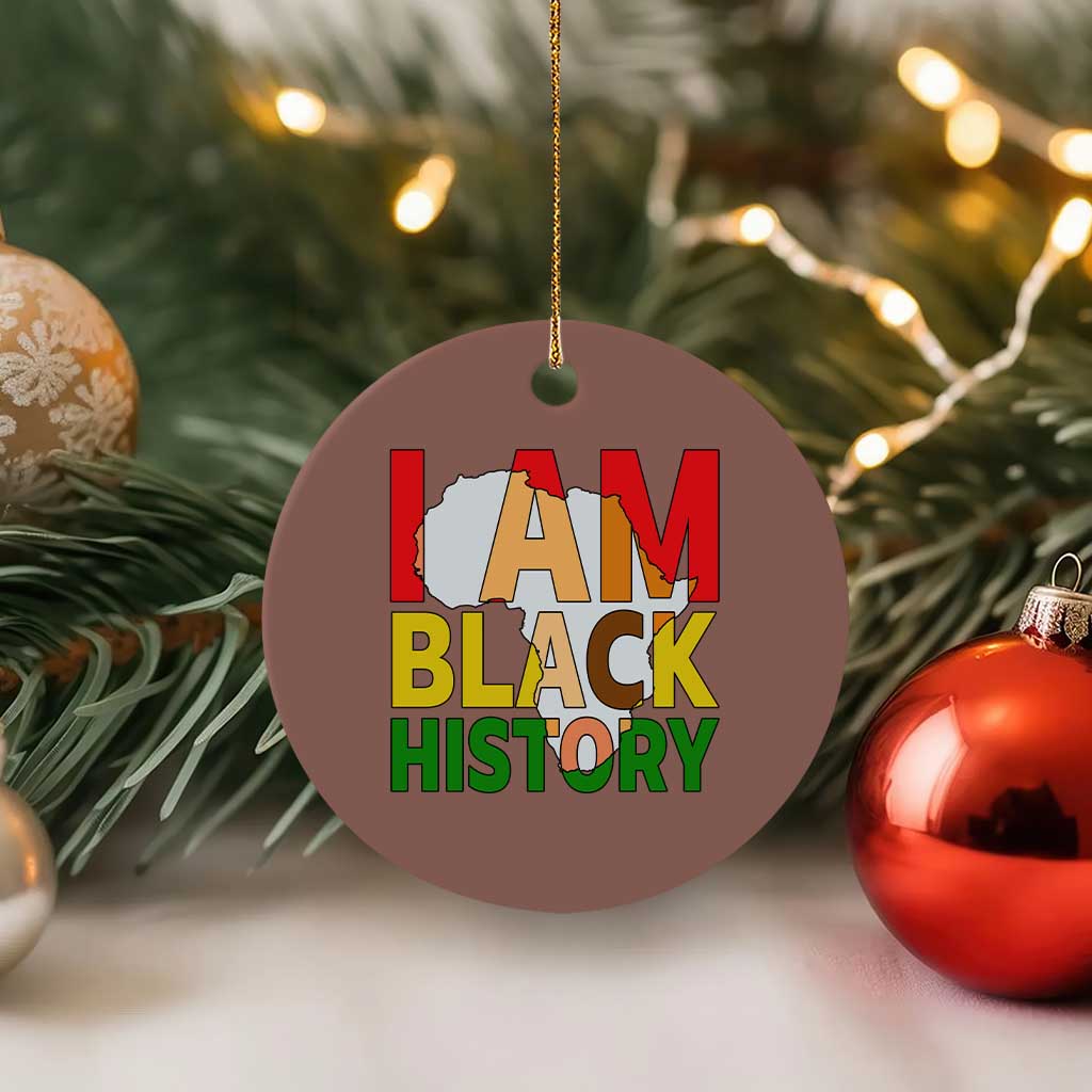 Black History Month African American Ceramic Ornament I Am Black History TS14 1pc Mocha Print Your Wear