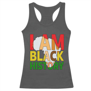 Black History Month African American Racerback Tank Top I Am Black History TS14 Dark Heather Print Your Wear