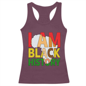 Black History Month African American Racerback Tank Top I Am Black History TS14 Maroon Print Your Wear