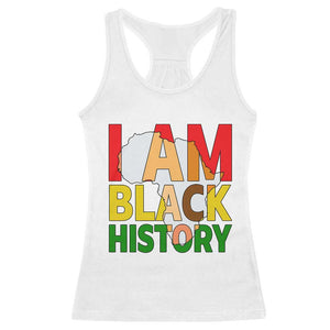 Black History Month African American Racerback Tank Top I Am Black History TS14 White Print Your Wear