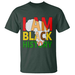 Black History Month African American T Shirt I Am Black History TS14 Dark Forest Green Print Your Wear