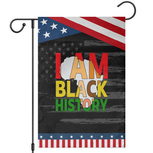 Black History Month African American Garden Flag I Am Black History TS14 Distressed Black Blue Print Your Wear