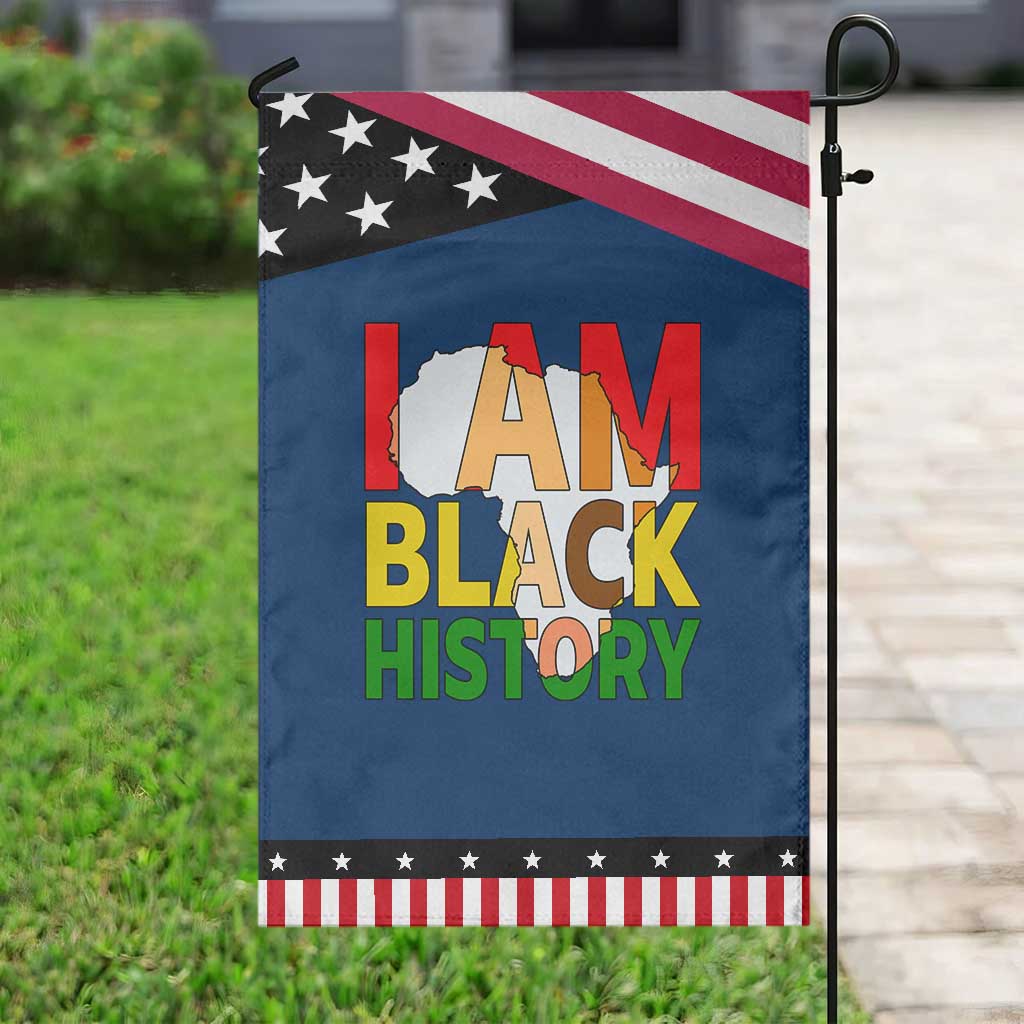 Black History Month African American Garden Flag I Am Black History TS14 Classic Blue Black Print Your Wear
