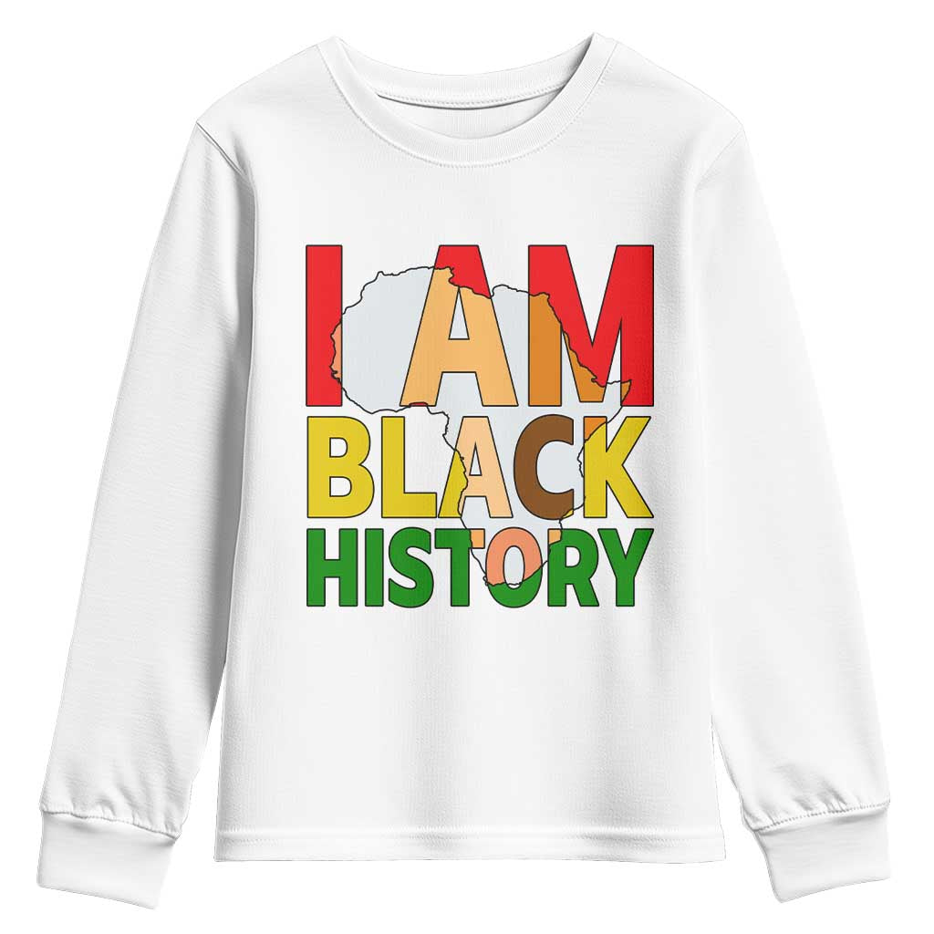 Black History Month African American Youth Sweatshirt I Am Black History TS14 White Print Your Wear