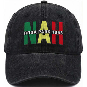 Nah Rosa Parks Quote Washed Cotton Baseball Cap Black Movement Protest TS14 Washed Cap Universal Fit Black Print Your Wear