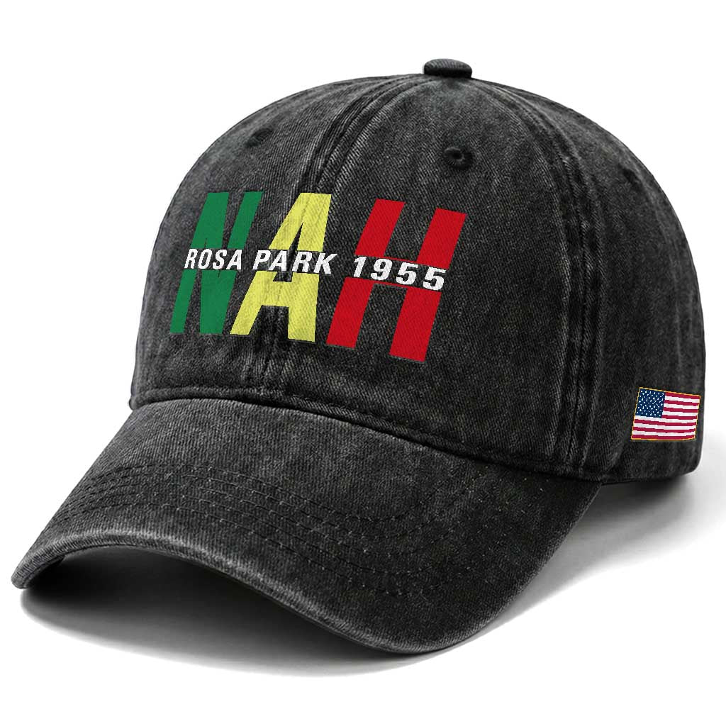 Nah Rosa Parks Quote Washed Cotton Baseball Cap Black Movement Protest TS14 Print Your Wear