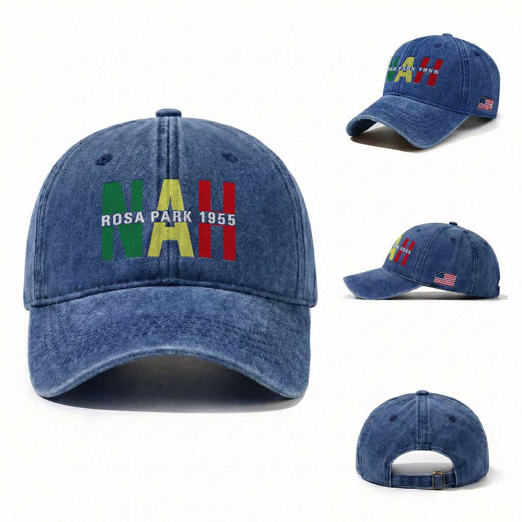 Nah Rosa Parks Quote Washed Cotton Baseball Cap Black Movement Protest TS14 Washed Cap Universal Fit Royal Blue Print Your Wear