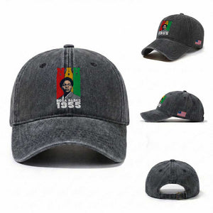 Nah Rosa Parks Quote Washed Cotton Baseball Cap Civil Rights African American TS14 Washed Cap Universal Fit Dark Gray Print Your Wear
