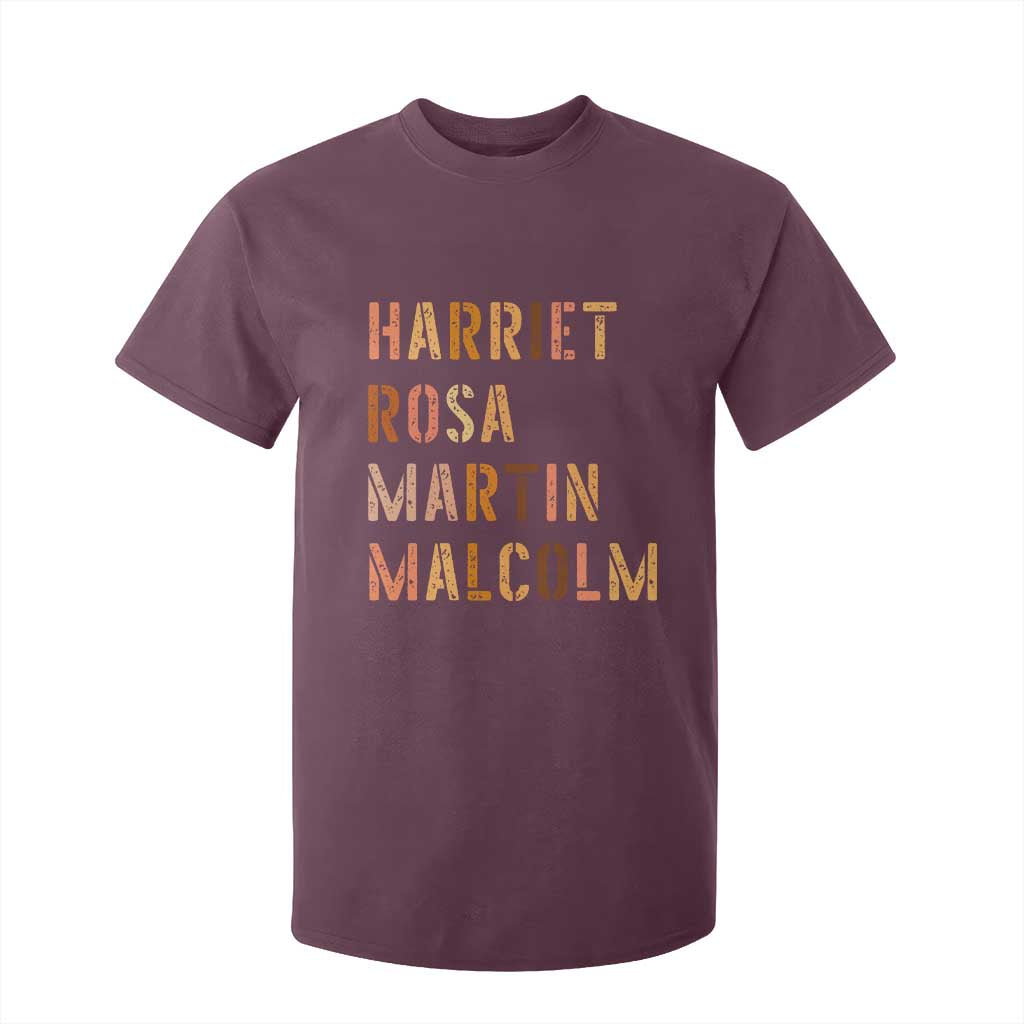 Black History Leaders T Shirt For Kid Harriet Rosa Martin Malcolm TS14 Maroon Print Your Wear