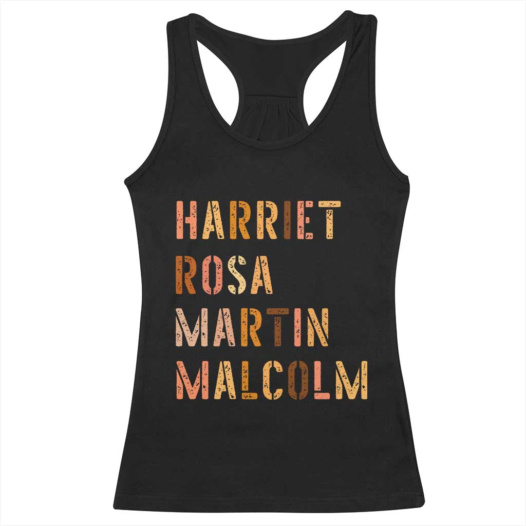 Black History Leaders Racerback Tank Top Harriet Rosa Martin Malcolm TS14 Black Print Your Wear