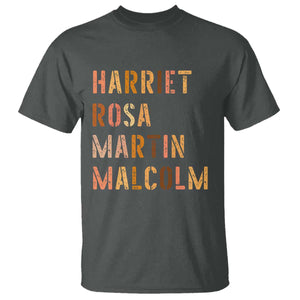 Black History Leaders T Shirt Harriet Rosa Martin Malcolm TS14 Dark Heather Print Your Wear