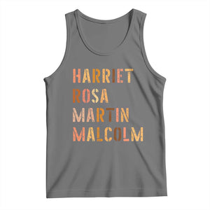 Black History Leaders Tank Top Harriet Rosa Martin Malcolm TS14 Black Heather Print Your Wear